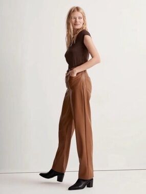 Madewell The Perfect Vintage Wide Leg Jean : Faux Leather Edition Sz 26